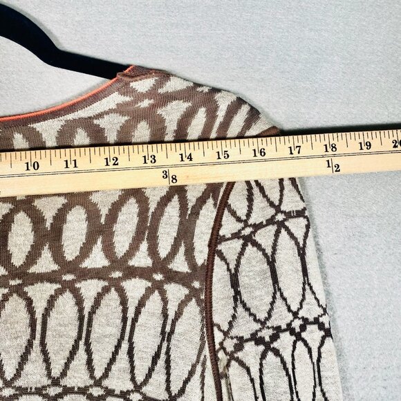 Nic Zoe Sweater Womens S Beige Orange Embroidered Open Cardigan Cottage - Picture 6 of 10